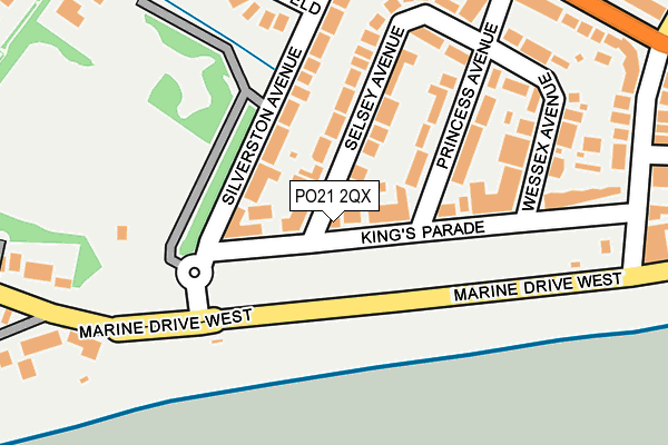 PO21 2QX map - OS OpenMap – Local (Ordnance Survey)