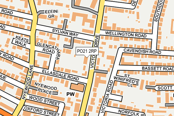 PO21 2RP map - OS OpenMap – Local (Ordnance Survey)