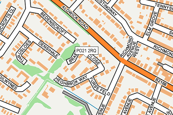 PO21 2RQ map - OS OpenMap – Local (Ordnance Survey)
