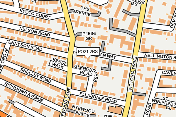 PO21 2RS map - OS OpenMap – Local (Ordnance Survey)