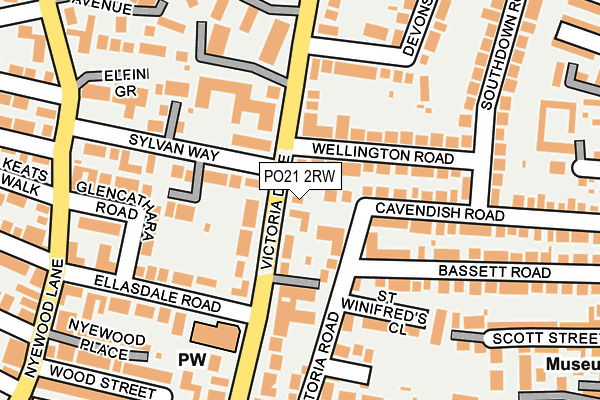 PO21 2RW map - OS OpenMap – Local (Ordnance Survey)