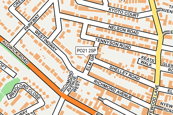 PO21 2SP map - OS OpenMap – Local (Ordnance Survey)