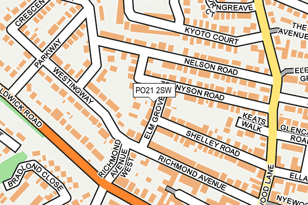 PO21 2SW map - OS OpenMap – Local (Ordnance Survey)