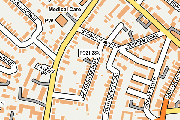 PO21 2SX map - OS OpenMap – Local (Ordnance Survey)