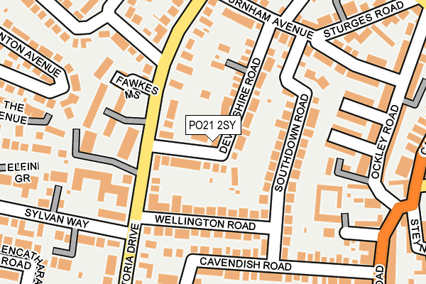 PO21 2SY map - OS OpenMap – Local (Ordnance Survey)