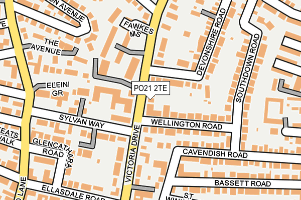 PO21 2TE map - OS OpenMap – Local (Ordnance Survey)