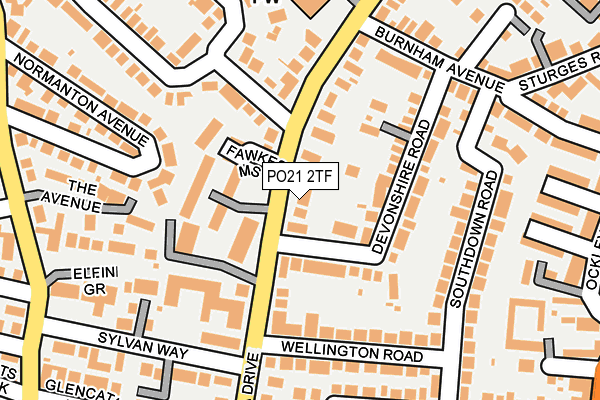 PO21 2TF map - OS OpenMap – Local (Ordnance Survey)