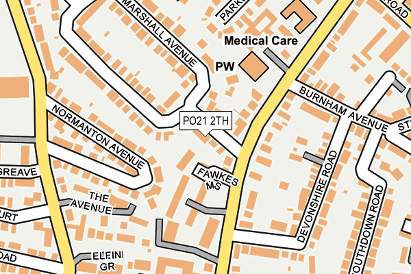 PO21 2TH map - OS OpenMap – Local (Ordnance Survey)