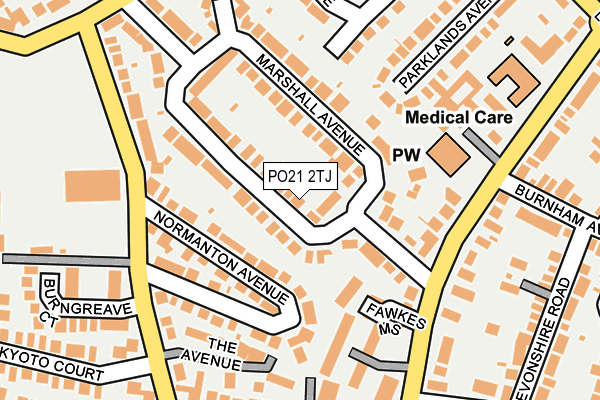 PO21 2TJ map - OS OpenMap – Local (Ordnance Survey)