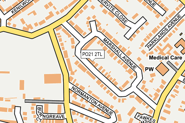 PO21 2TL map - OS OpenMap – Local (Ordnance Survey)