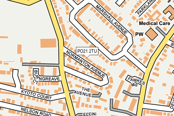 PO21 2TU map - OS OpenMap – Local (Ordnance Survey)
