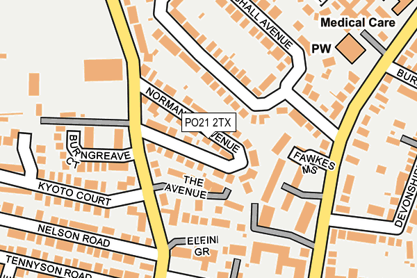 PO21 2TX map - OS OpenMap – Local (Ordnance Survey)