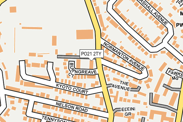 PO21 2TY map - OS OpenMap – Local (Ordnance Survey)