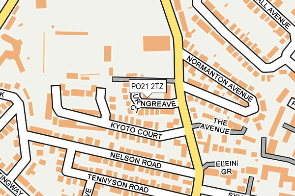 PO21 2TZ map - OS OpenMap – Local (Ordnance Survey)