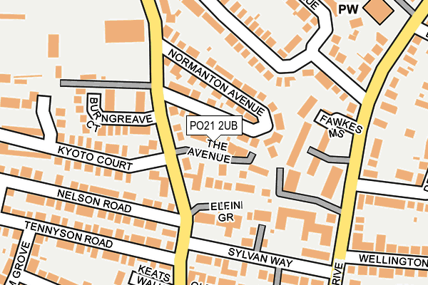 PO21 2UB map - OS OpenMap – Local (Ordnance Survey)