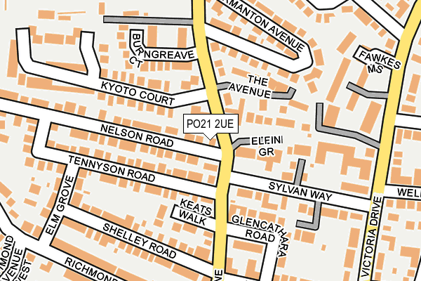 PO21 2UE map - OS OpenMap – Local (Ordnance Survey)