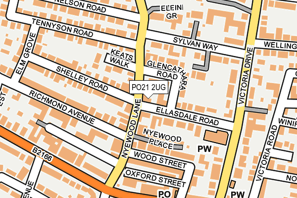 PO21 2UG map - OS OpenMap – Local (Ordnance Survey)