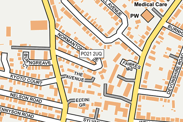 PO21 2UQ map - OS OpenMap – Local (Ordnance Survey)
