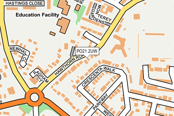 PO21 2UW map - OS OpenMap – Local (Ordnance Survey)