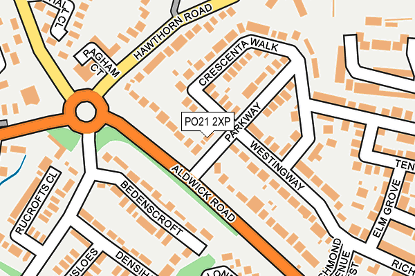 PO21 2XP map - OS OpenMap – Local (Ordnance Survey)