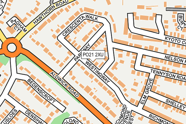 PO21 2XU map - OS OpenMap – Local (Ordnance Survey)