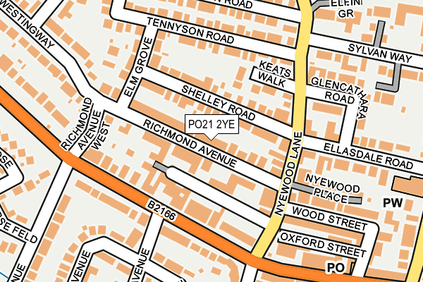 PO21 2YE map - OS OpenMap – Local (Ordnance Survey)