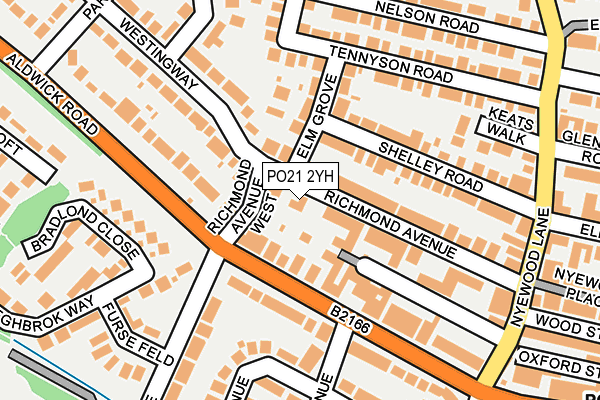 PO21 2YH map - OS OpenMap – Local (Ordnance Survey)