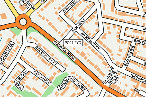 PO21 2YQ map - OS OpenMap – Local (Ordnance Survey)