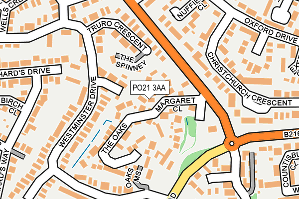 PO21 3AA map - OS OpenMap – Local (Ordnance Survey)