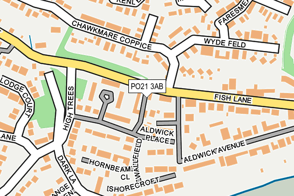 PO21 3AB map - OS OpenMap – Local (Ordnance Survey)