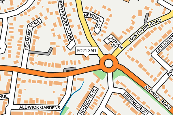 PO21 3AD map - OS OpenMap – Local (Ordnance Survey)