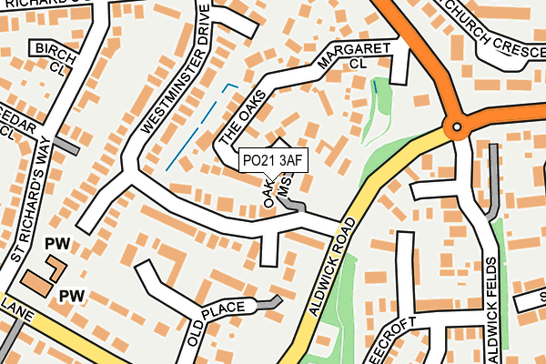 PO21 3AF map - OS OpenMap – Local (Ordnance Survey)