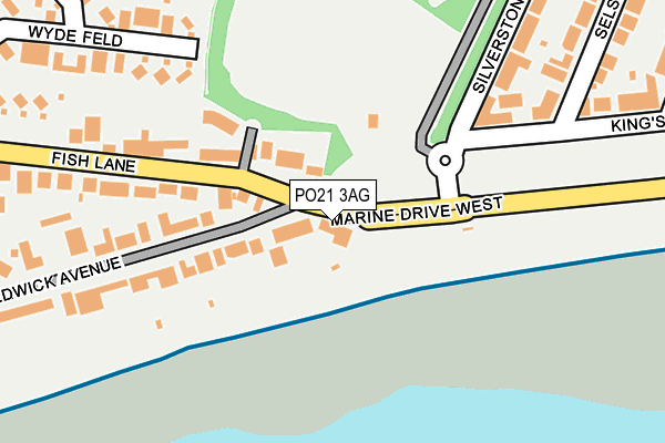 PO21 3AG map - OS OpenMap – Local (Ordnance Survey)