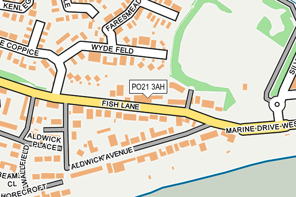 PO21 3AH map - OS OpenMap – Local (Ordnance Survey)