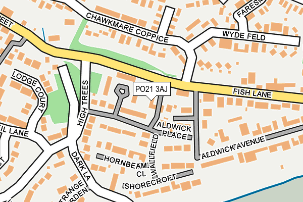 PO21 3AJ map - OS OpenMap – Local (Ordnance Survey)