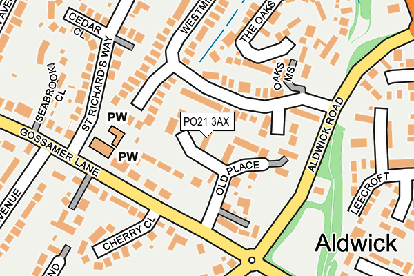 PO21 3AX map - OS OpenMap – Local (Ordnance Survey)