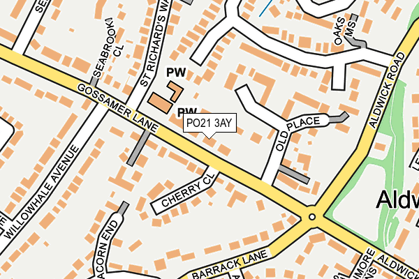 PO21 3AY map - OS OpenMap – Local (Ordnance Survey)