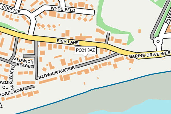 PO21 3AZ map - OS OpenMap – Local (Ordnance Survey)