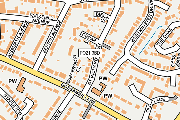 PO21 3BD map - OS OpenMap – Local (Ordnance Survey)