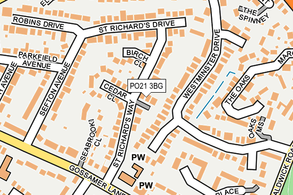 PO21 3BG map - OS OpenMap – Local (Ordnance Survey)