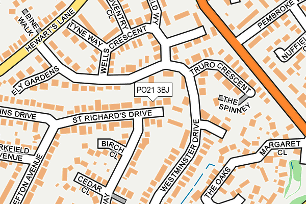 PO21 3BJ map - OS OpenMap – Local (Ordnance Survey)