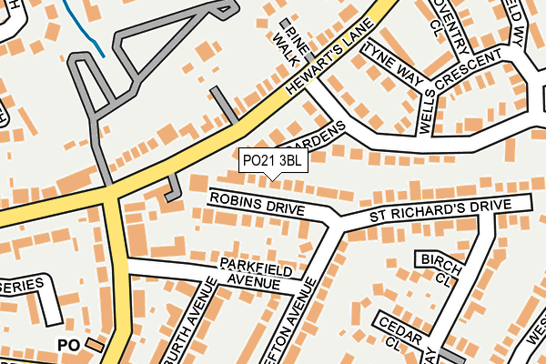 PO21 3BL map - OS OpenMap – Local (Ordnance Survey)