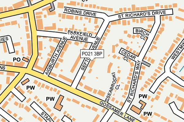 PO21 3BP map - OS OpenMap – Local (Ordnance Survey)