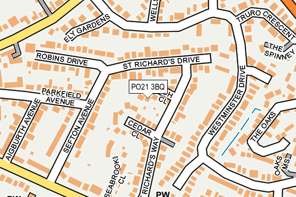 PO21 3BQ map - OS OpenMap – Local (Ordnance Survey)