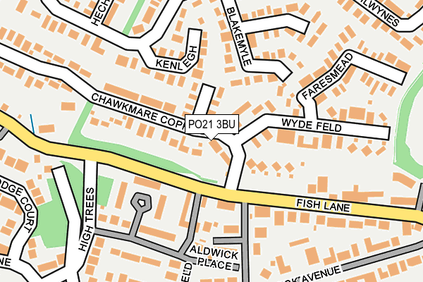 PO21 3BU map - OS OpenMap – Local (Ordnance Survey)