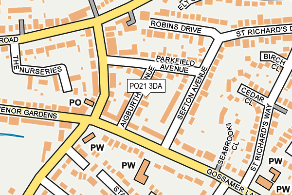 PO21 3DA map - OS OpenMap – Local (Ordnance Survey)