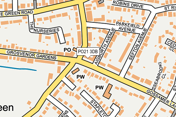 PO21 3DB map - OS OpenMap – Local (Ordnance Survey)