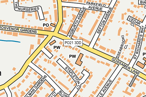 PO21 3DD map - OS OpenMap – Local (Ordnance Survey)