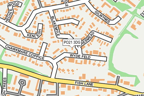PO21 3DG map - OS OpenMap – Local (Ordnance Survey)