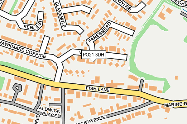 PO21 3DH map - OS OpenMap – Local (Ordnance Survey)